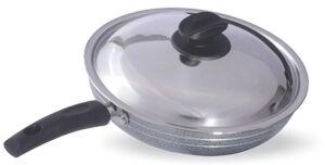 Aluminium Flat Fry Pan, Color : Grey