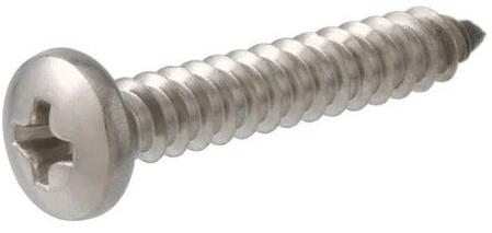 CF Silver Stainless Steel Screws, For Door Fitting, Head Shape : Round