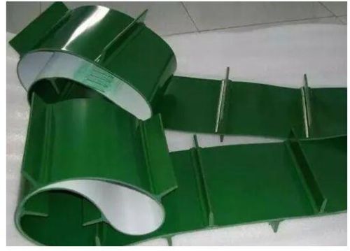 PVC Cleated Belt Conveyor, Color : Green