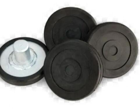 Round Rubber Metal Flanged Washer, Color : Black