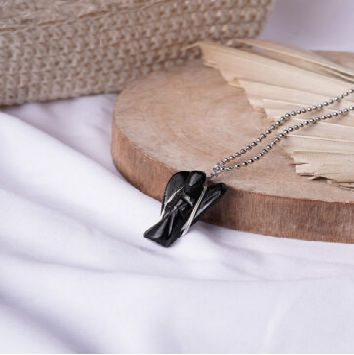 Polished Black Tourmaline Angel Pendant, Specialities : Long Lasting, Fine Finished, Attractive Design
