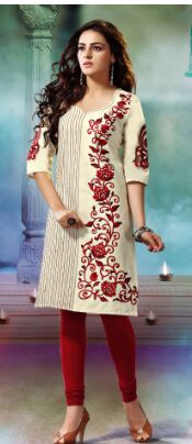 Fancy Cotton Kurti, Color : Cream