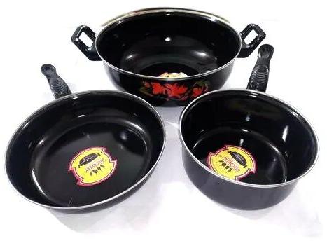Hard Anodized Nonstick Cookware Set, Color : Black