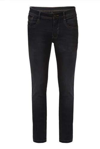 Black Slim Fit Jeans, Waist Size : 38