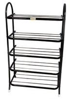 Black Polished Metal Shoe Stand