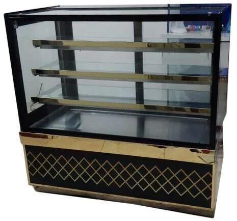 Glass Cake Display Counter, Color : Silver(Base) for Bakery