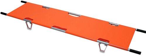 Artificial Leather Emergency Foldable Stretcher, Color : Orange