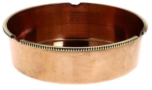 Round Copper Ashtray, Color : Reddish Brown