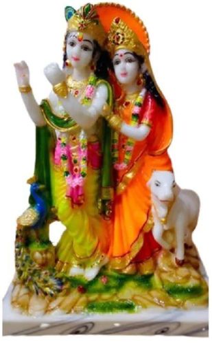 Marble Radha Krishna Statue, Pattern : Painted