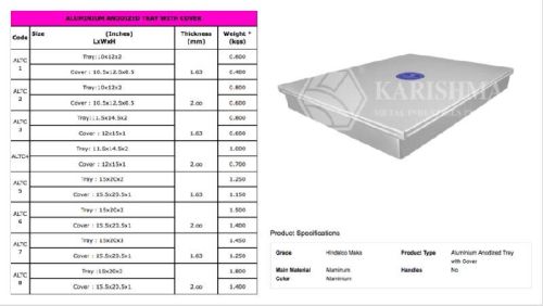 Cover Aluminium Anodized Mithai Tray