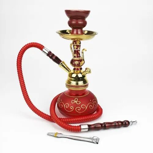 Red Glass Indian Hookah, Size : 7 Inches Height