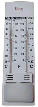ABS Plastic Wet And Dry Thermometer, Color : White