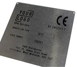 Silver Stainless Steel Name Plate, For Industrial