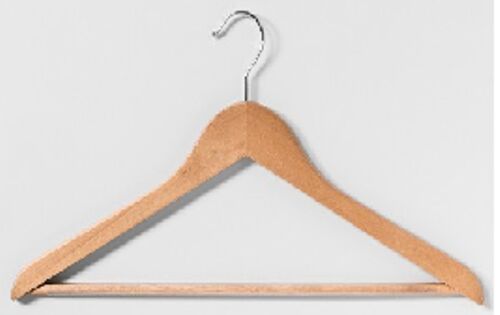 Wooden Hanger, Hook Type : Stainless Steal