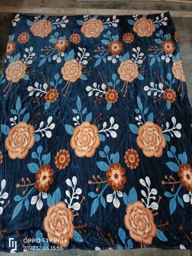 LG Polyester Printed Flannel Baby Blanket, Color : Blue All Sizes
