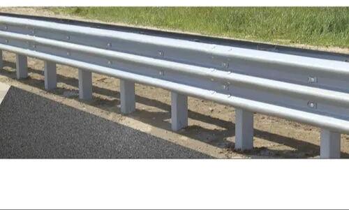 GI HOT DIP Metal Beam Crash Barriers, Color : Silver