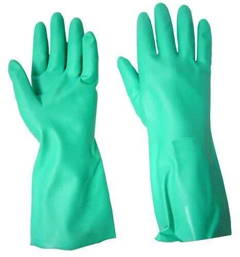 Nitrile Safety Gloves, Color : Green