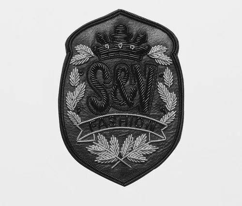 Embroidered Fashion Badges, Color : Black White