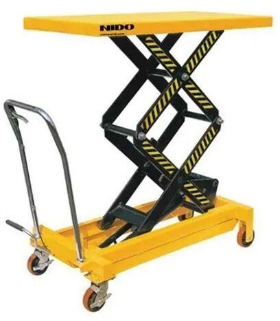 Mild Steel Scissor Lift Table, Color : Yellow