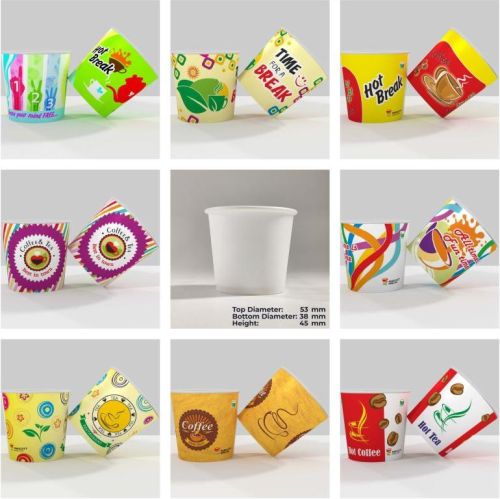 65ml Paricott Printed Paper Cup, Style : Single Wall
