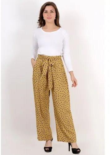 Lastinch Polka Dots Viscose Trouser, Gender : Women