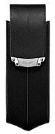 BLACK LEATHER VERTICAL CASE WITH STAINLESS STEEL