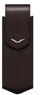 BROWN LEATHER VERTICAL CASE WITH RED GOLD