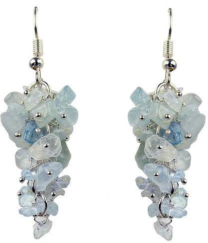 Aquamarine Crystal Stone Chip Earrings