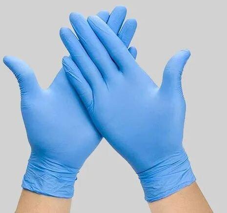 Blue Nitrile Gloves, Size : 7 Inches