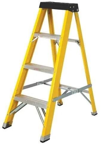 Fiber Glass Step Ladder, Color : yellow