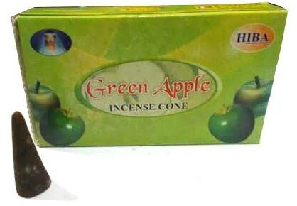 Green Apple Incense Cones, Feature : Excellent Fragrance, Biodegradability, Long Lasting Effects, Beautiful Fragrance .