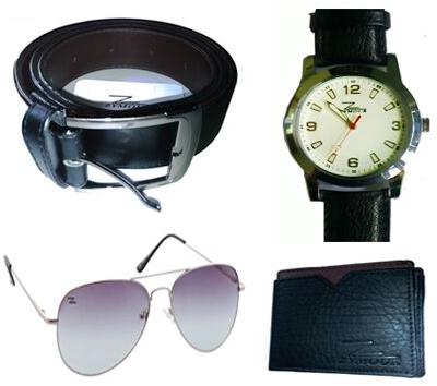 Branded Combo Wrist Watch +sun Glass+ Belt+ Tshirt