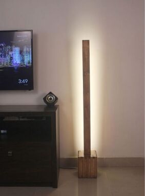 Symplify Metal LED Wooden Floor Lamp