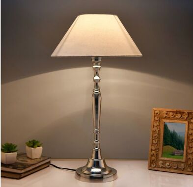 Homesake Metal Nickel Brushed Table Lamp