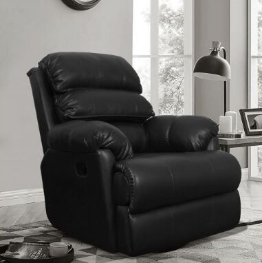 Revolving 1 Seater Recliner Sofa, Color : Black