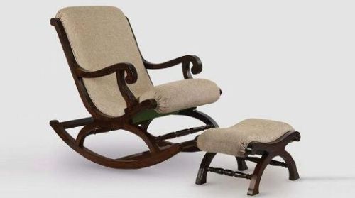 Rocking Chair With Foot Rest and Cushion