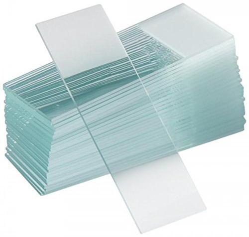 Transparent Rectangular Plain Glass Microscope Slides, For Laboratory, Size : Standard