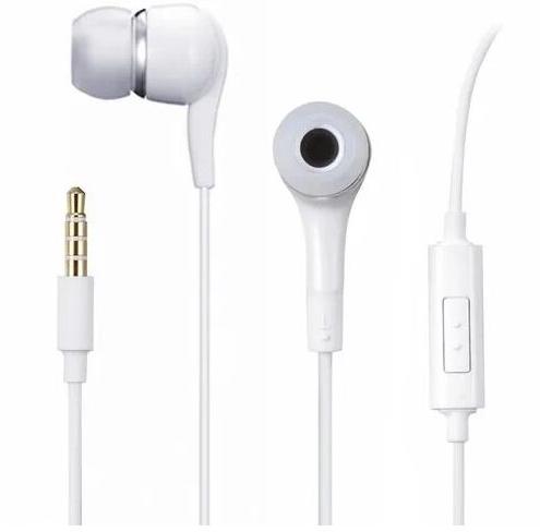 White Wired Earplug Earphone