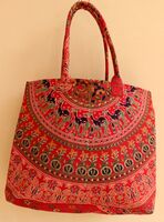 Indian Mandala Bag Red Colour Ladies Handbag