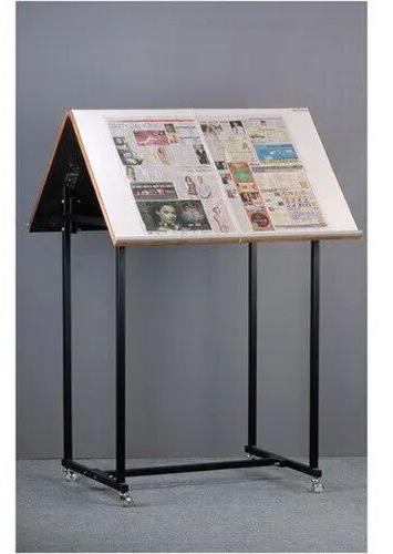 Black Wooden Newspaper Reading Stand, Size : 2