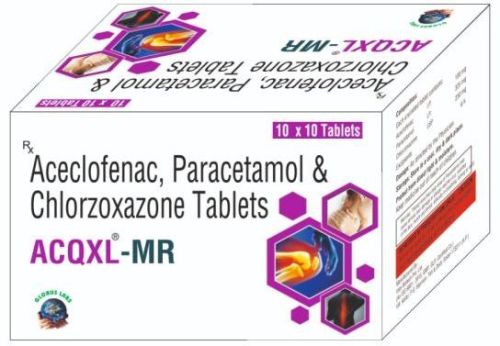 Acqxl MR Aceclofenac Paracetamol Chlorzoxazone Tablet, For Clinical, Hospital, Grade : Medicine Grade