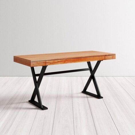 130x40x76cm Mango Wood Console Table With Iron Legs