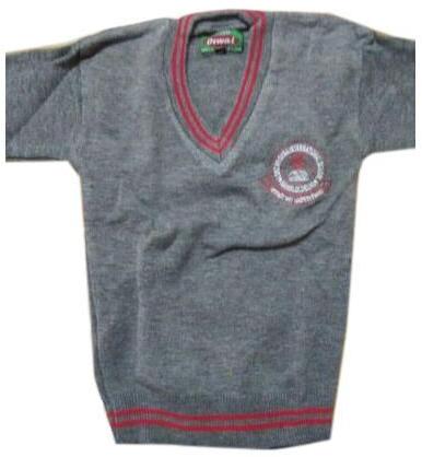 Woolen School Sweater, Color : Grey