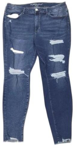 Ripped Ladies Denim Jeans, Stretch Type : Stretchable