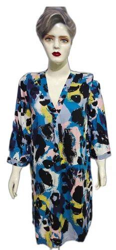 Ladies Printed Rayon Shirt Top