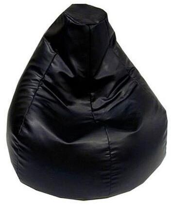 Leather Bean Bag Chair, Color : Black