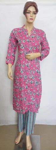 Straight Rayon Ladies Kurti, Pattern : Printed