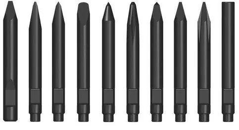 42 CrMo Alloy Hydraulic Rock Breaker Chisels, Color : Black