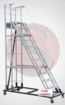 STAR Aluminium Trolley Step Ladder