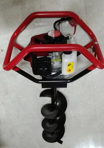 Earth Auger Machine, For Rope Starting, Color : Red Black